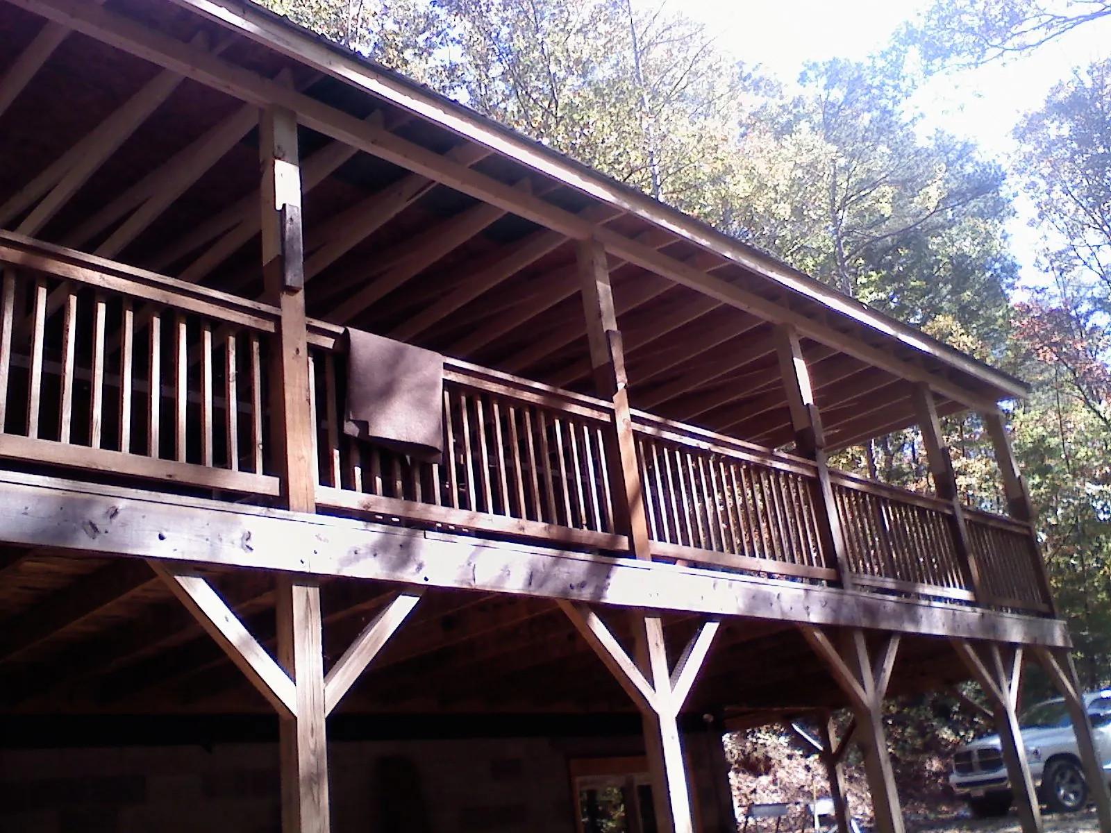 Timber framing under a new elevated porch and deck — Roof Leak Repair in Hartline by Roofing Brothers